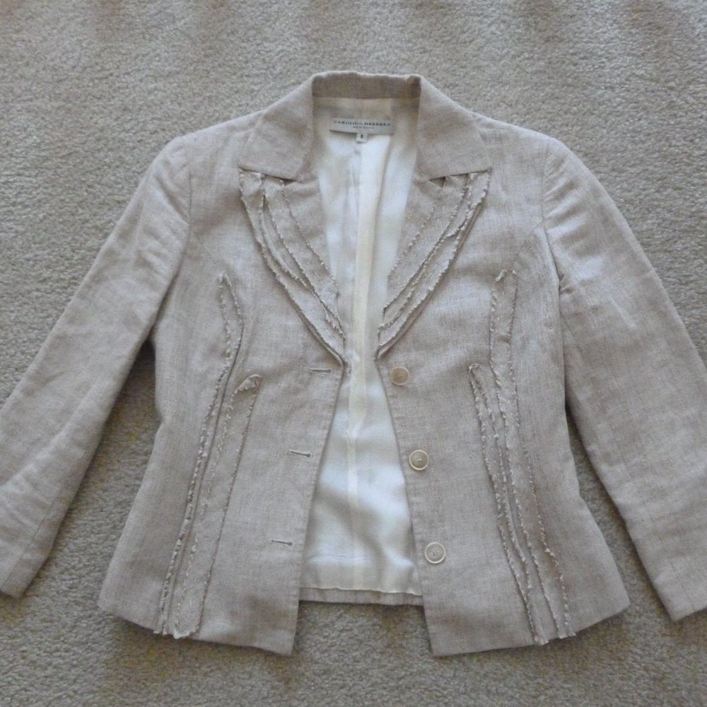 Carolina Herrera Cotton and Linen Blazer - Picture 9 of 11